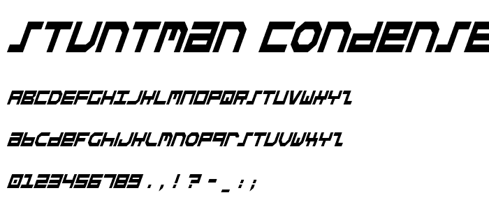 Stuntman Condensed Italic font